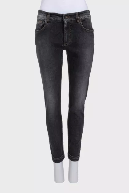 Black skinny fit jeans with pockets