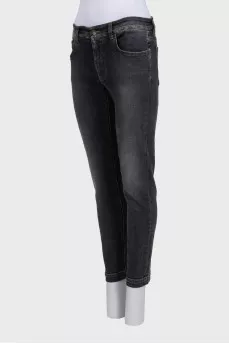 Black skinny fit jeans with pockets