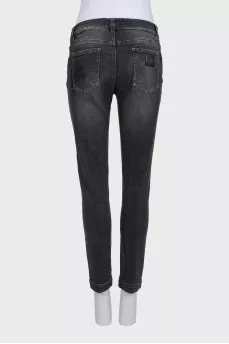 Black skinny fit jeans with pockets