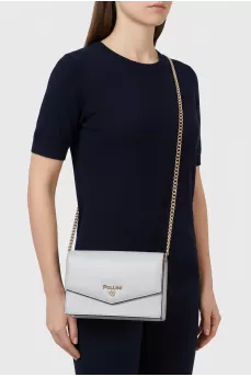 Blue logo bag with tag