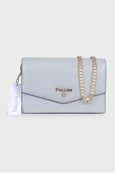 Blue logo bag with tag