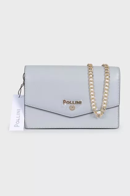 Blue logo bag with tag