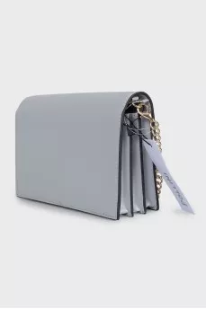 Blue logo bag with tag