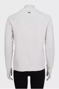 Gray sweatshirt with embroidered inscription