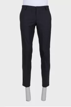 Men's classic black trousers with creases
