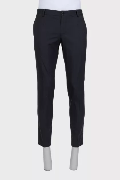 Men's classic black trousers with creases