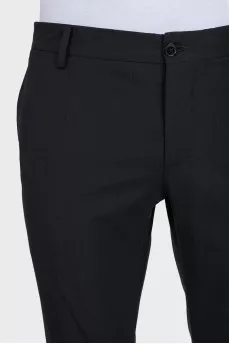 Men's classic black trousers with creases