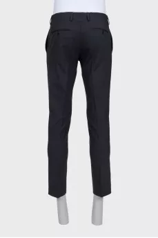 Men's classic black trousers with creases