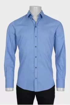 Men's blue fitted shirt
