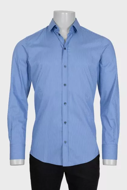 Men's blue fitted shirt
