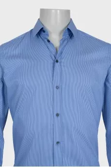 Men's blue fitted shirt
