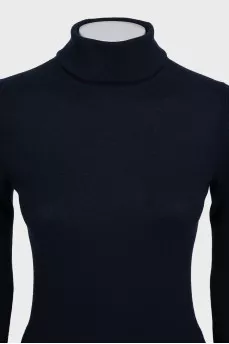Blue cashmere turtleneck