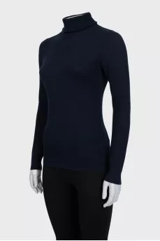 Blue cashmere turtleneck