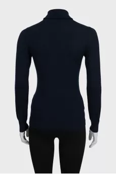 Blue cashmere turtleneck
