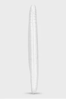 White leather clutch with embossing