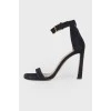 Suede stiletto sandals