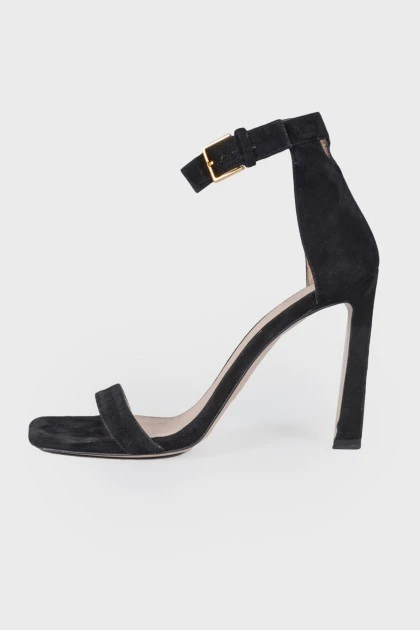 Suede stiletto sandals