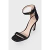 Suede stiletto sandals