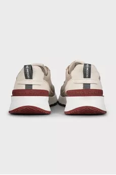 Men's leather sneakers with a red heel
