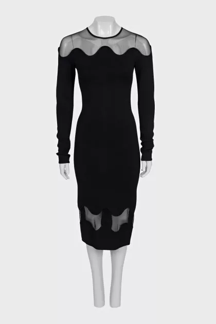 Bodycon dress with sheer elements