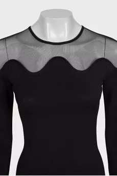 Bodycon dress with sheer elements
