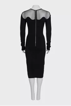 Bodycon dress with sheer elements