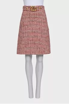 Midi skirt decorated with a gold logo