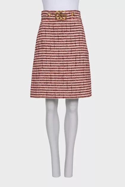 Midi skirt decorated with a gold logo