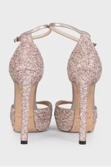 Sparkly pink heeled sandals