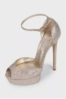 Gold heeled sandals