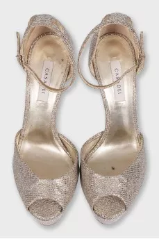 Gold heeled sandals