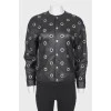 Leather eyelets jacket
