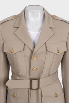 Wool jacket with patch pockets
