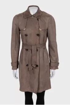 Brown suede coat