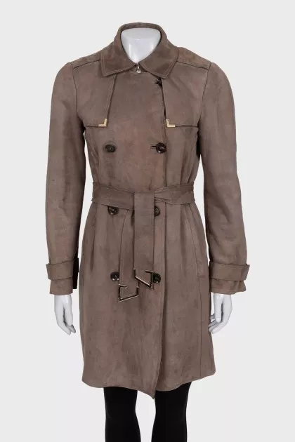 Brown suede coat
