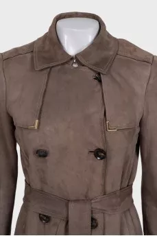 Brown suede coat