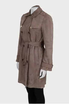 Brown suede coat
