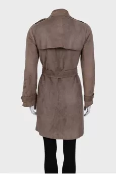 Brown suede coat