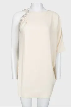 Rhinestone asymmetric dress