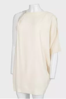 Rhinestone asymmetric dress