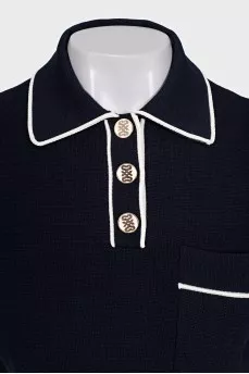 Dark blue straight-cut top