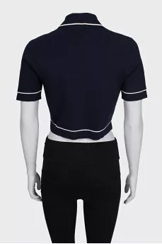 Dark blue straight-cut top