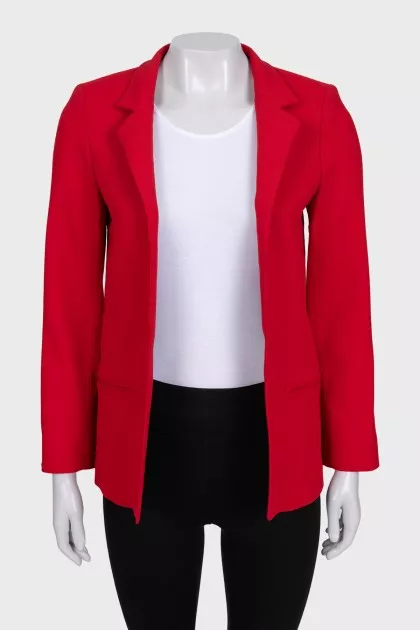Red straight-cut jacket