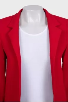 Red straight-cut jacket