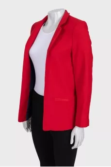Red straight-cut jacket