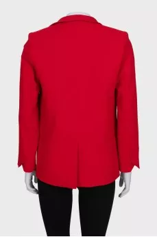 Red straight-cut jacket