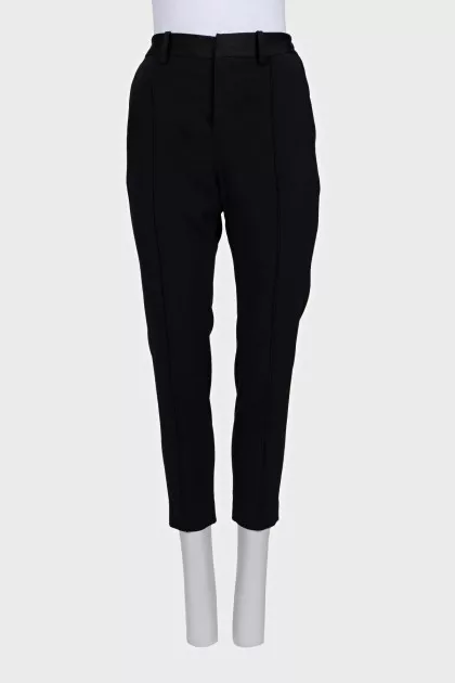 Black straight-cut trousers