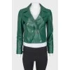 Leather green jacket