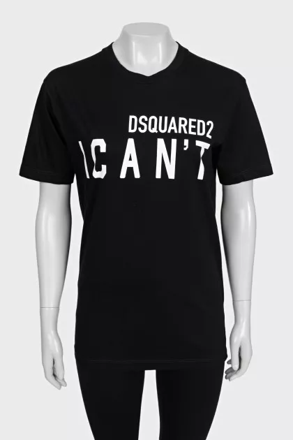 Black T-shirt with contrasting lettering