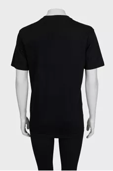 Black T-shirt with contrasting lettering
